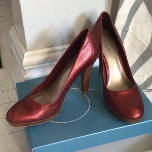 Nine West wine leather heels